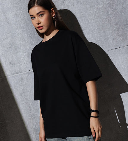 Unisex Heavyweight Oversize Solid T-Shirt - Black