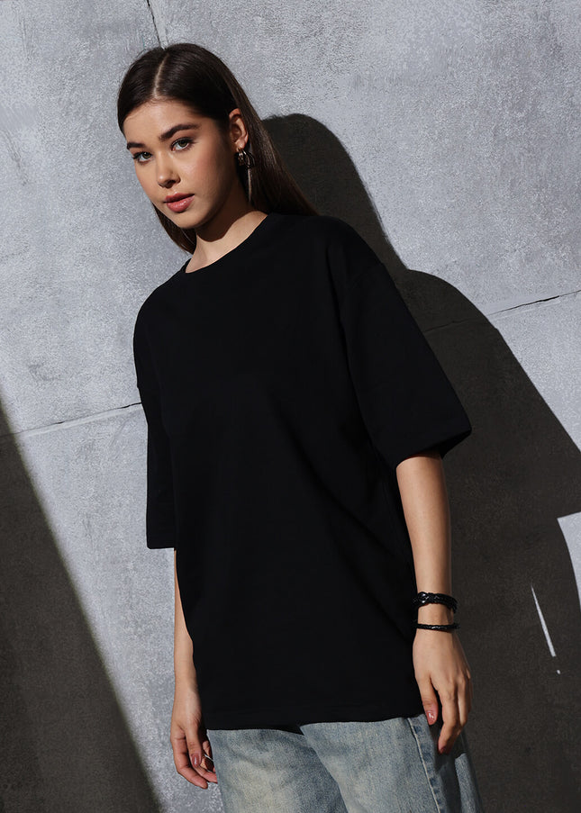 Unisex Heavyweight Oversize Solid T-Shirt - Black