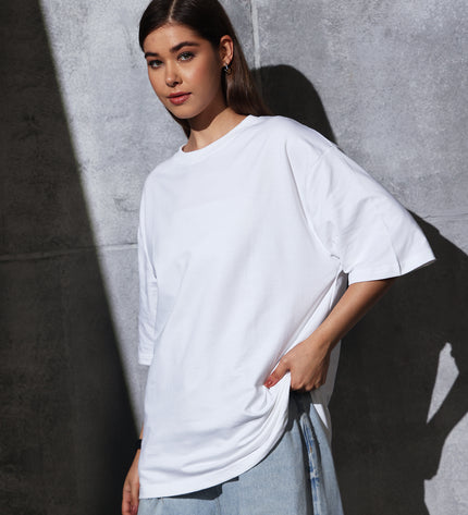 Unisex Heavyweight Oversize Solid T-Shirt - White