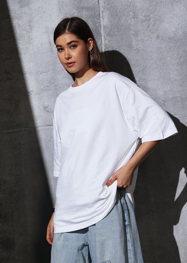 Unisex Heavyweight Oversize Solid T-Shirt - White
