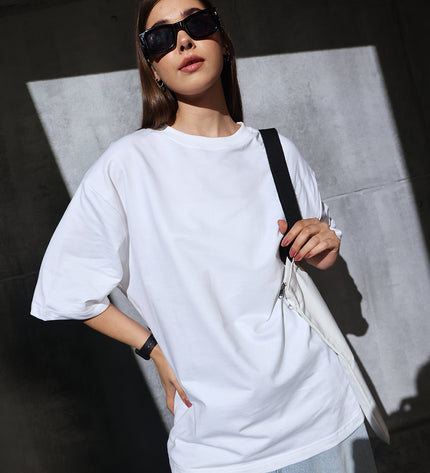 Unisex Heavyweight Oversize Solid T-Shirt - White