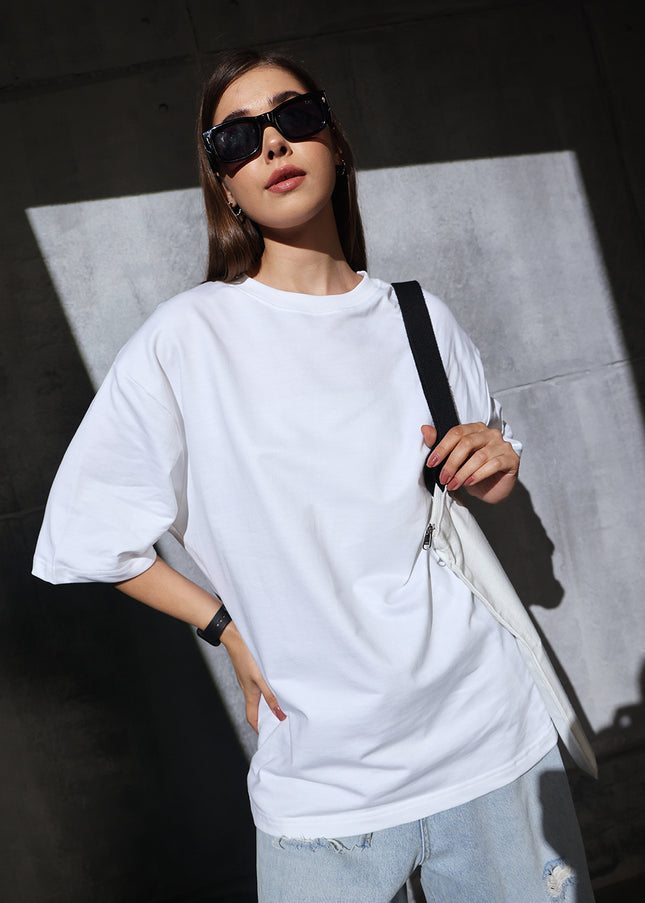 Unisex Heavyweight Oversize Solid T-Shirt - White