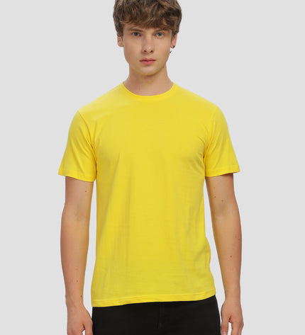 Unisex Regular Solid T-Shirt - New Yellow