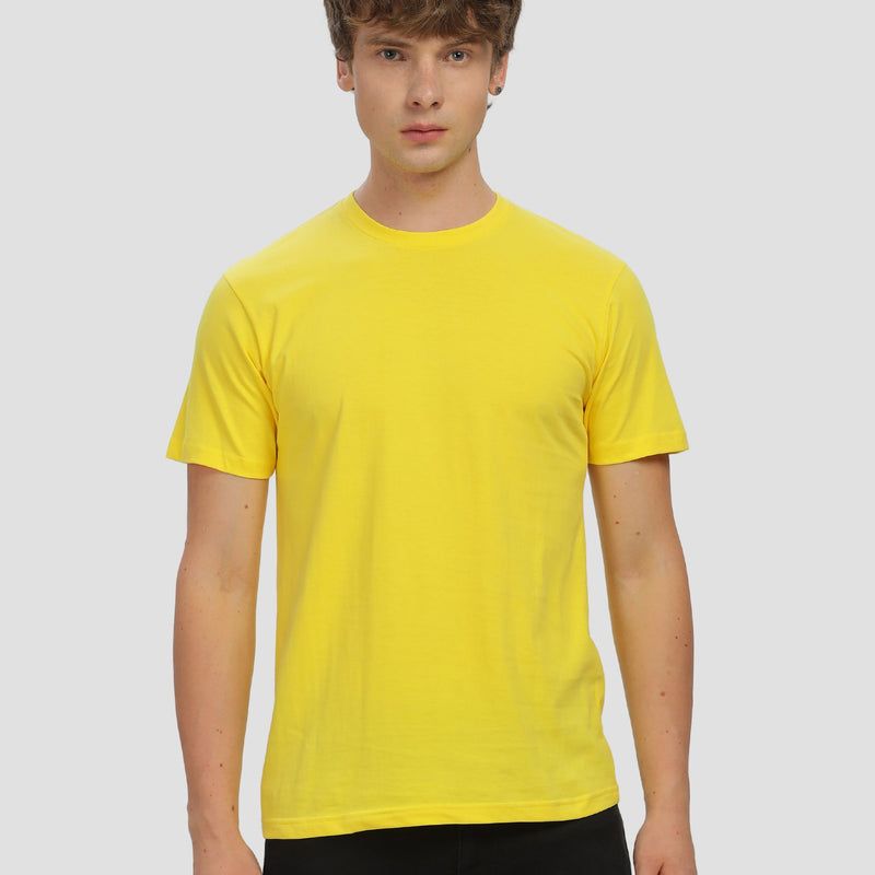 Unisex Regular Solid T-Shirt - New Yellow