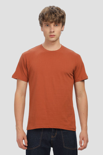 Unisex Regular Solid T-Shirt - Copper