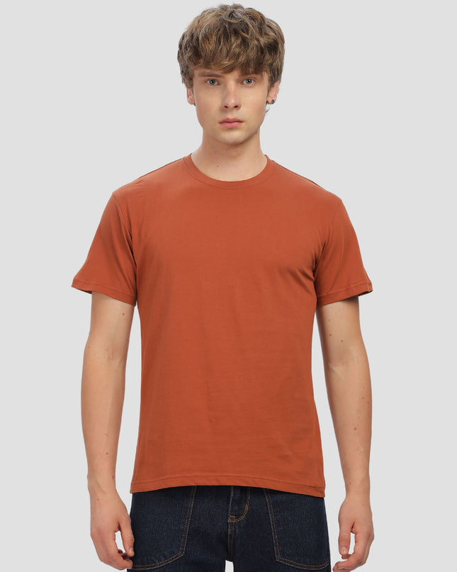 Unisex Regular Solid T-Shirt - Copper
