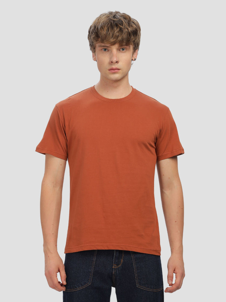 Unisex Regular Solid T-Shirt - Copper