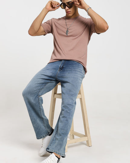 Unisex Regular Solid T-Shirt - Mushroom