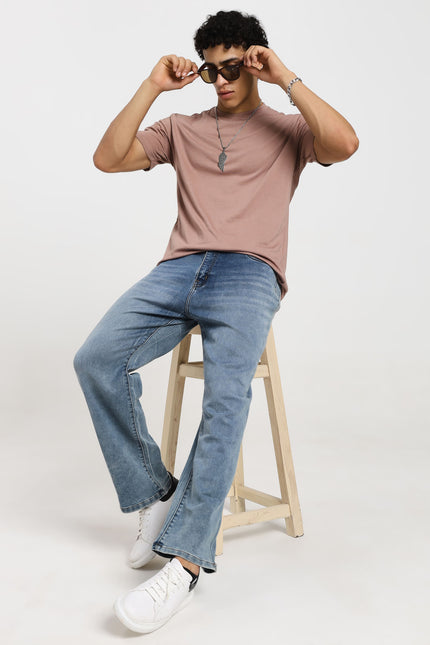 Unisex Regular Solid T-Shirt - Mushroom