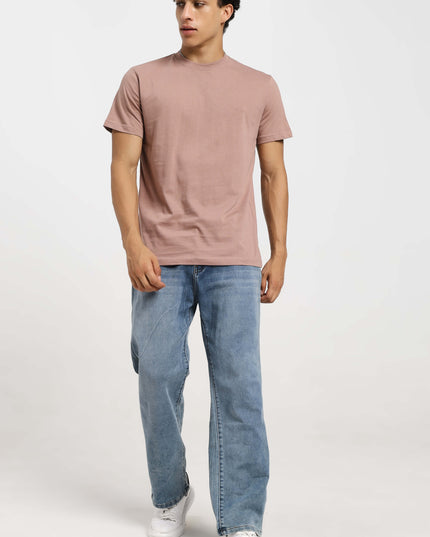 Unisex Regular Solid T-Shirt - Mushroom