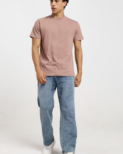 Unisex Regular Solid T-Shirt - Mushroom