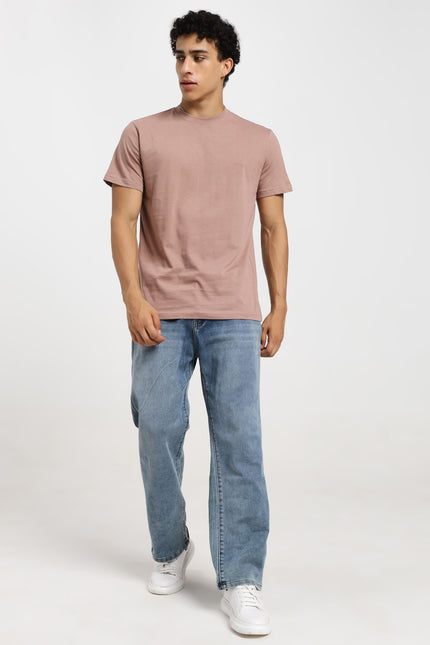 Unisex Regular Solid T-Shirt - Mushroom