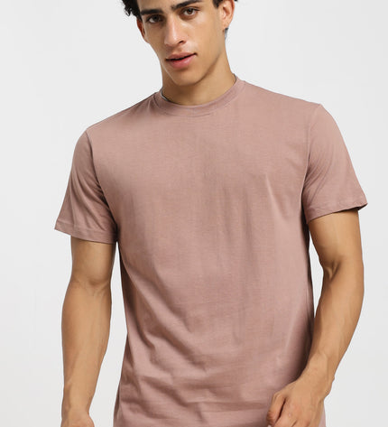 Unisex Regular Solid T-Shirt - Mushroom