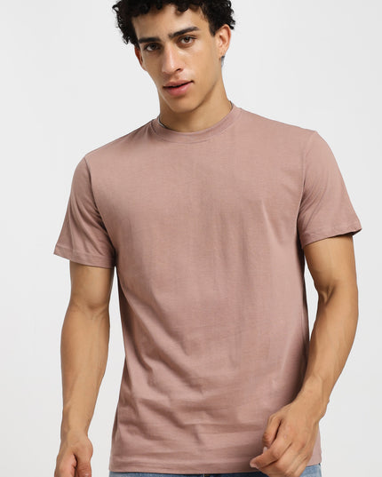 Unisex Regular Solid T-Shirt - Mushroom