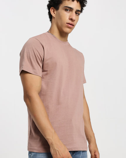 Unisex Regular Solid T-Shirt - Mushroom