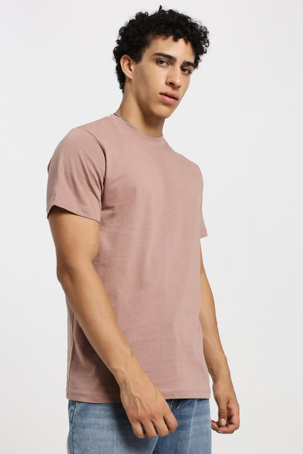 Unisex Regular Solid T-Shirt - Mushroom