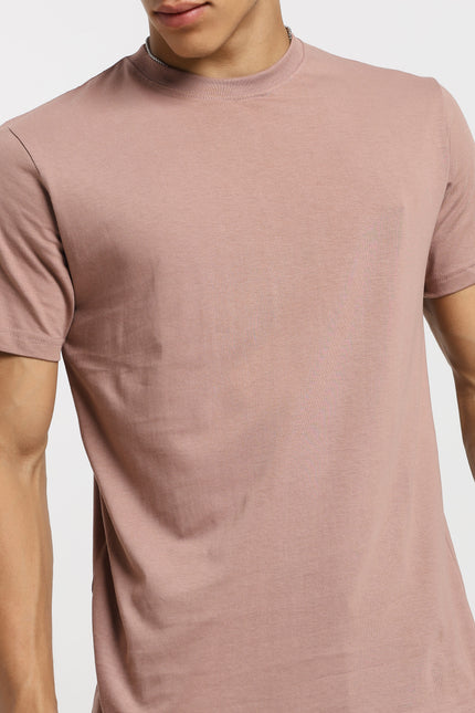 Unisex Regular Solid T-Shirt - Mushroom