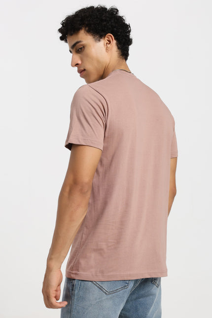 Unisex Regular Solid T-Shirt - Mushroom