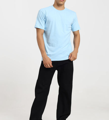 Unisex Regular Solid T-Shirt - Baby Blue