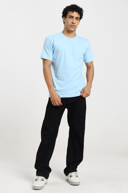 Unisex Regular Solid T-Shirt - Baby Blue