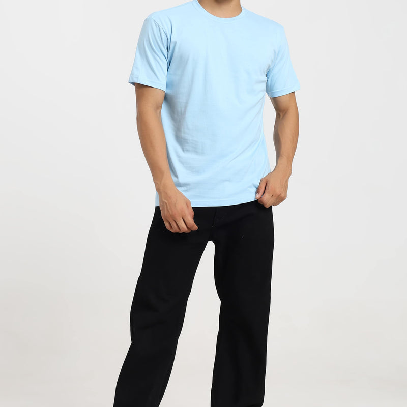 Unisex Regular Solid T-Shirt - Baby Blue