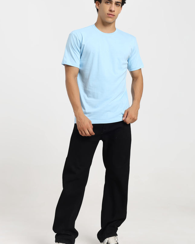 Unisex Regular Solid T-Shirt - Baby Blue