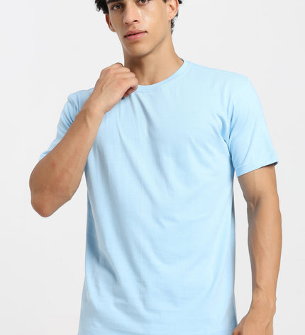 Unisex Regular Solid T-Shirt - Baby Blue
