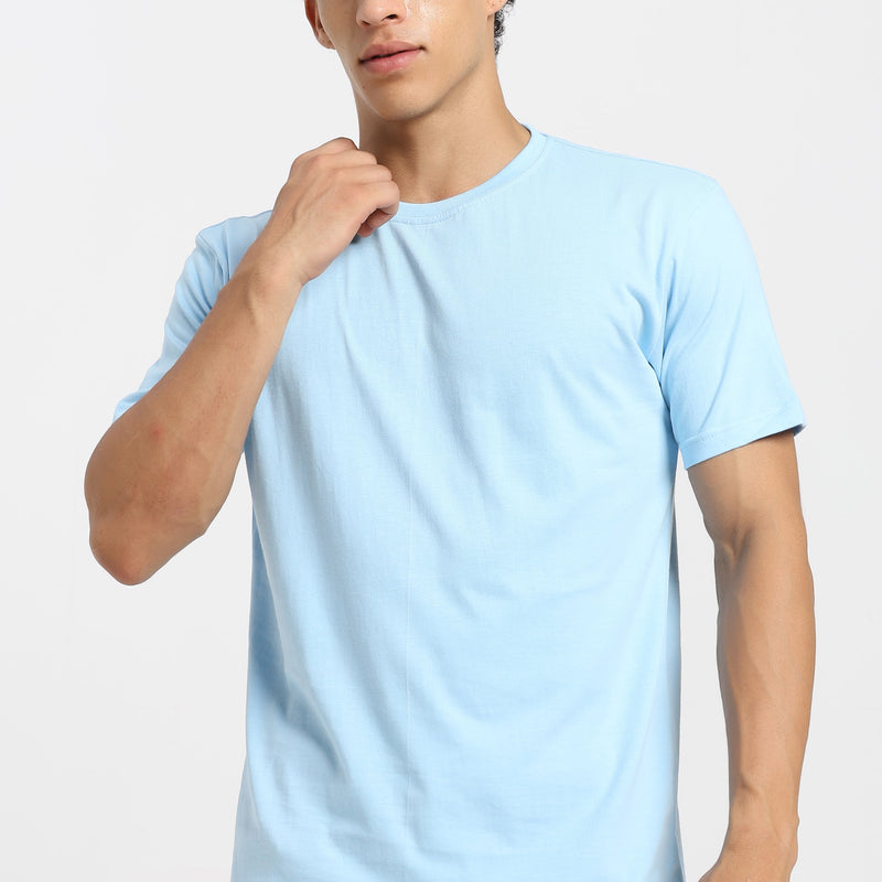 Unisex Regular Solid T-Shirt - Baby Blue
