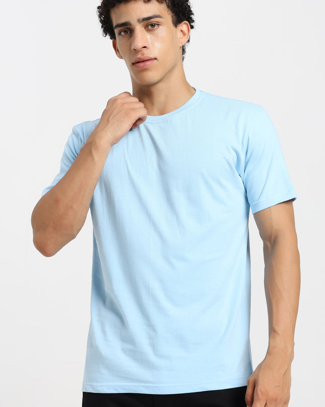 Unisex Regular Solid T-Shirt - Baby Blue