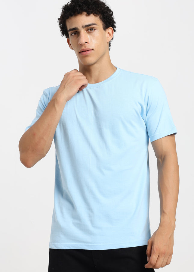 Unisex Regular Solid T-Shirt - Baby Blue
