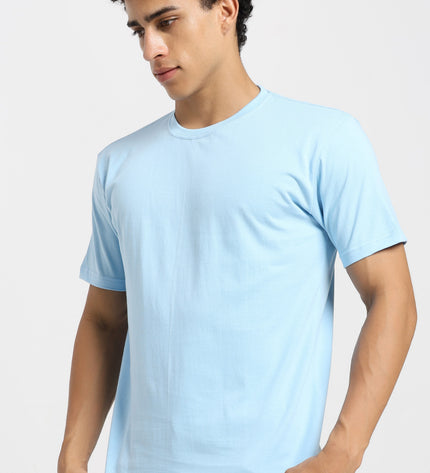 Unisex Regular Solid T-Shirt - Baby Blue