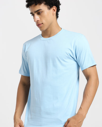 Unisex Regular Solid T-Shirt - Baby Blue