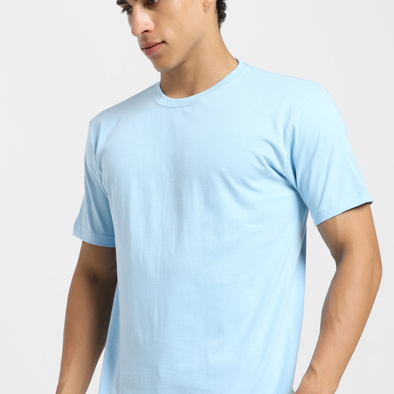 Unisex Regular Solid T-Shirt - Baby Blue