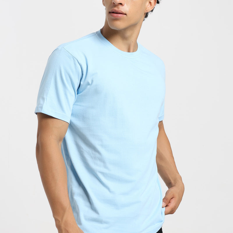 Unisex Regular Solid T-Shirt - Baby Blue