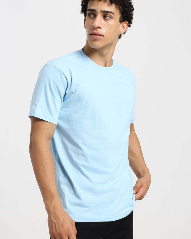 Unisex Regular Solid T-Shirt - Baby Blue