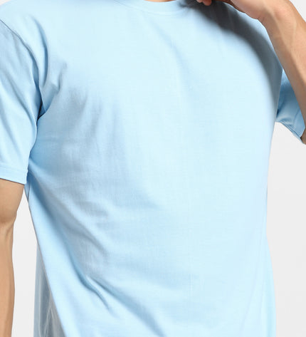 Unisex Regular Solid T-Shirt - Baby Blue