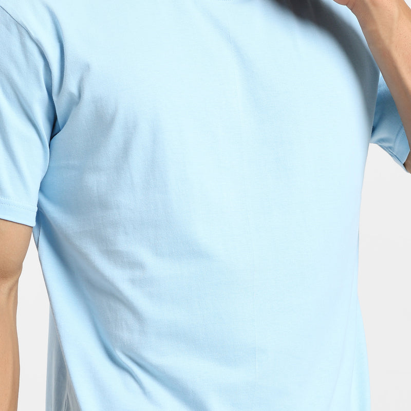 Unisex Regular Solid T-Shirt - Baby Blue