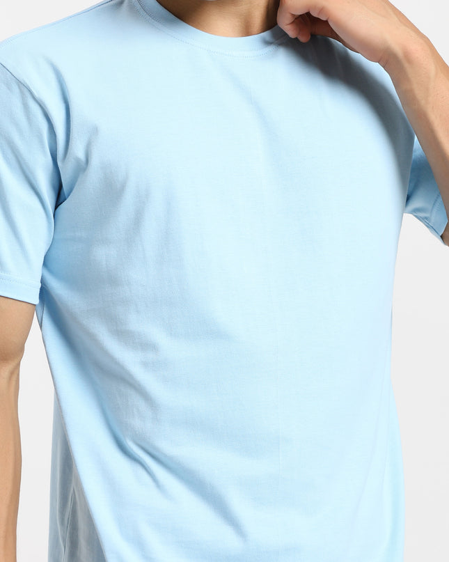 Unisex Regular Solid T-Shirt - Baby Blue