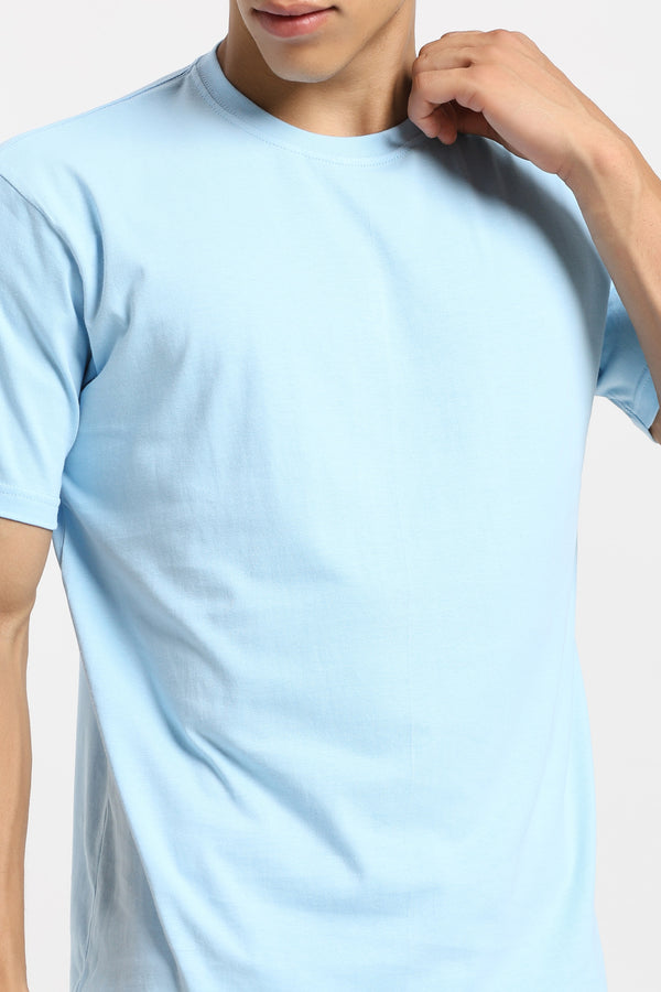 Unisex Regular Solid T-Shirt - Baby Blue