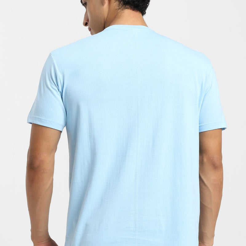 Unisex Regular Solid T-Shirt - Baby Blue