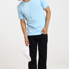 Unisex Regular Solid T-Shirt - Baby Blue