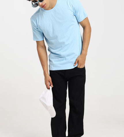 Unisex Regular Solid T-Shirt - Baby Blue