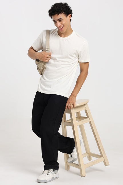 Unisex Regular Solid T-Shirt - Off White