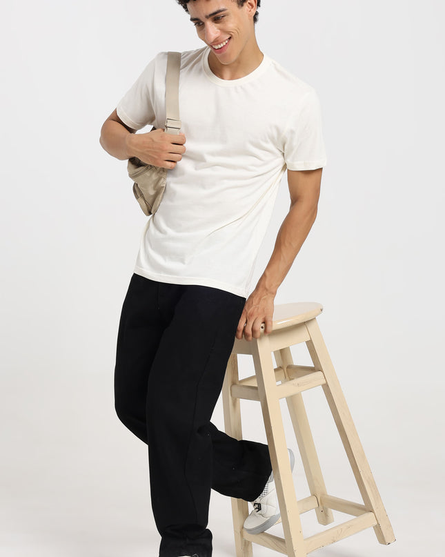 Unisex Regular Solid T-Shirt - Off White