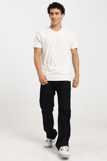 Unisex Regular Solid T-Shirt - Off White