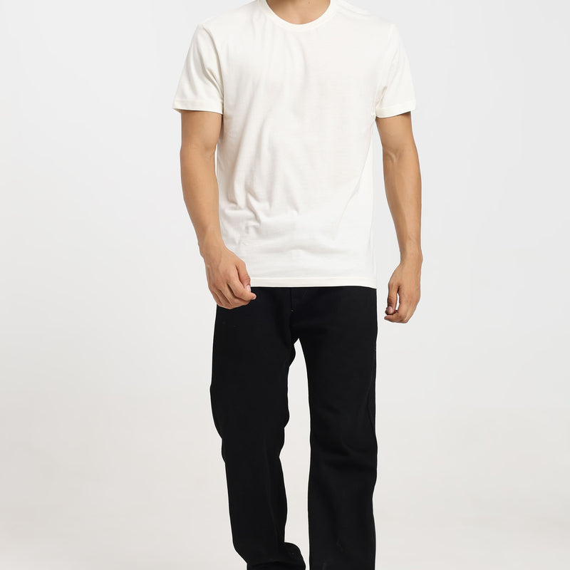Unisex Regular Solid T-Shirt - Off White