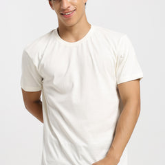 Unisex Regular Solid T-Shirt - Off White
