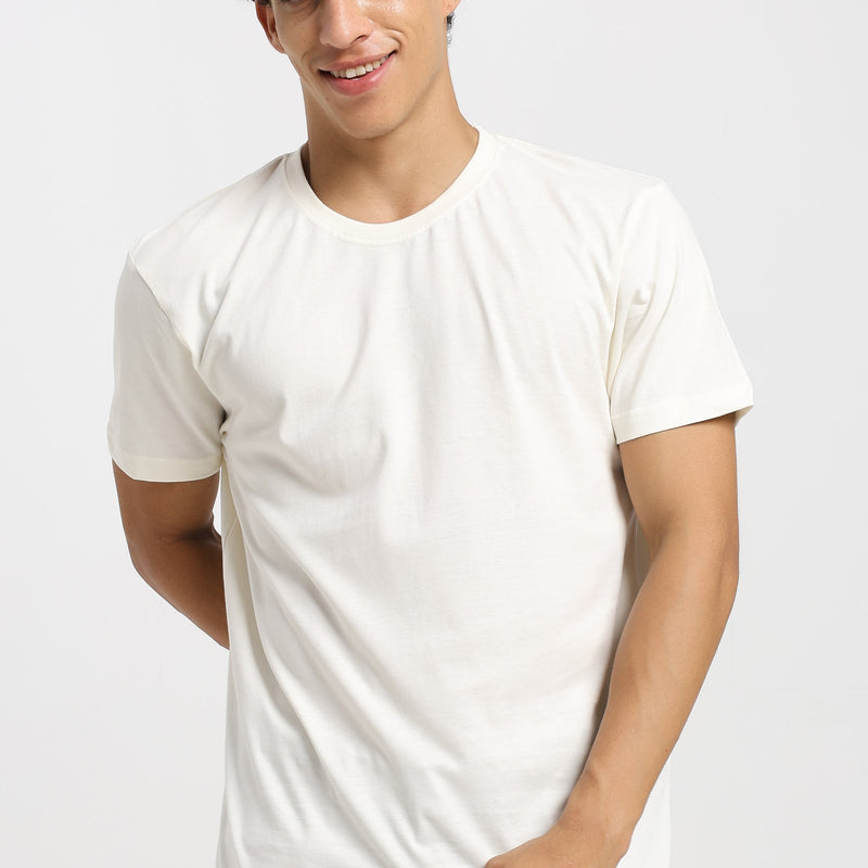 Unisex Regular Solid T-Shirt - Off White