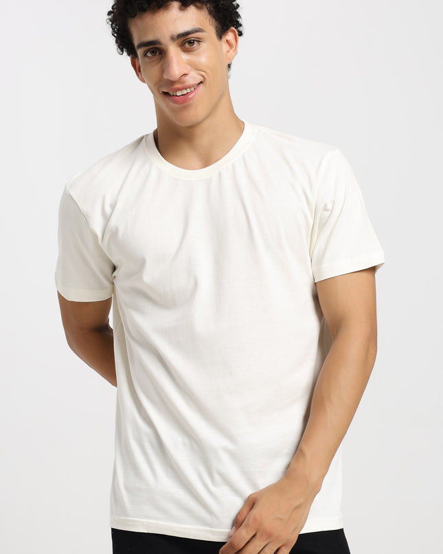Unisex Regular Solid T-Shirt - Off White