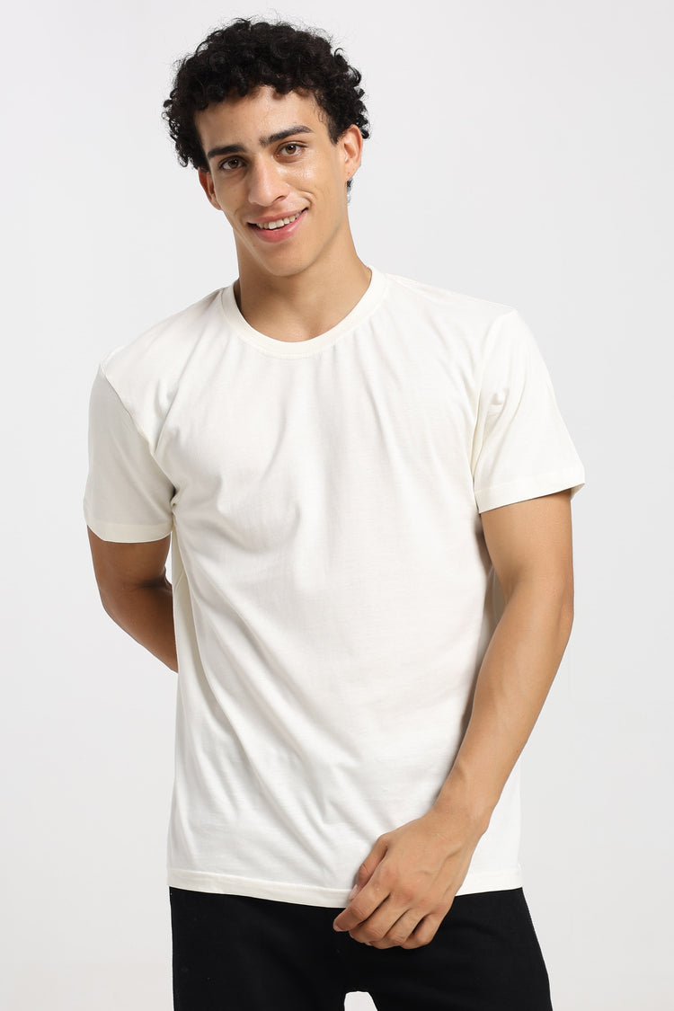 Unisex Regular Solid T-Shirt - Off White